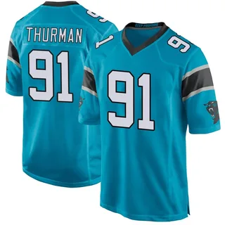 Nick Thurman Carolina Panthers Men's Game Alternate Nike Jersey - Blue