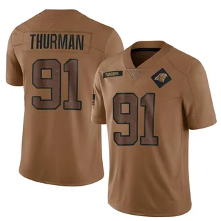 Nick Thurman Carolina Panthers Youth Limited 2023 Salute To Service Nike Jersey - Brown